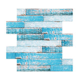 Maxbell Frosted Wooden Texture Sticker Wall Floor Tile Stickers 6 Colors Blue