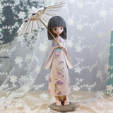 Maxbell Resin Girls Under Umbrella Statue Ornaments for Home Decor 4 styles White
