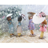 Maxbell Resin Girls Under Umbrella Statue Ornaments for Home Decor 4 styles White