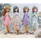 Maxbell Resin Girls Under Umbrella Statue Ornaments for Home Decor 4 styles White