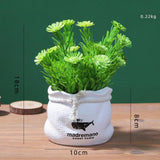 Max Potted  Artificial Daisy Flower Pot Bonsai Fake Plant in Vase Green Flower