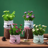 Max Potted  Artificial Daisy Flower Pot Bonsai Fake Plant in Vase Green Flower