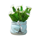 Max Potted  Artificial Daisy Flower Pot Bonsai Fake Plant in Vase White Flower