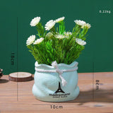 Max Potted  Artificial Daisy Flower Pot Bonsai Fake Plant in Vase White Flower