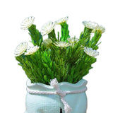 Max Potted  Artificial Daisy Flower Pot Bonsai Fake Plant in Vase White Flower
