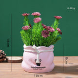 Max Potted  Artificial Daisy Flower Pot Bonsai Fake Plant in Vase Rosy Flower