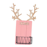 Max Wall Mounted Caddy Basket Shelf Organizer Holder with Wooden Board Pink