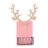 Max Wall Mounted Caddy Basket Shelf Organizer Holder with Wooden Board Pink