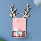 Max Wall Mounted Caddy Basket Shelf Organizer Holder with Wooden Board Pink