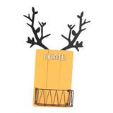 Max Wall Mounted Caddy Basket Shelf Organizer Holder with Wooden Board Yellow