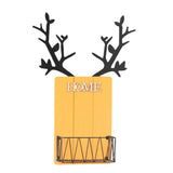 Max Wall Mounted Caddy Basket Shelf Organizer Holder with Wooden Board Yellow