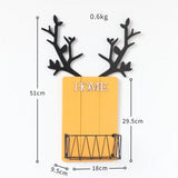 Max Wall Mounted Caddy Basket Shelf Organizer Holder with Wooden Board Yellow