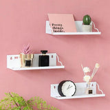 Max Iron Wall Mounted Storage Shelf Flowerpot Rack Hanging Display Shelf White