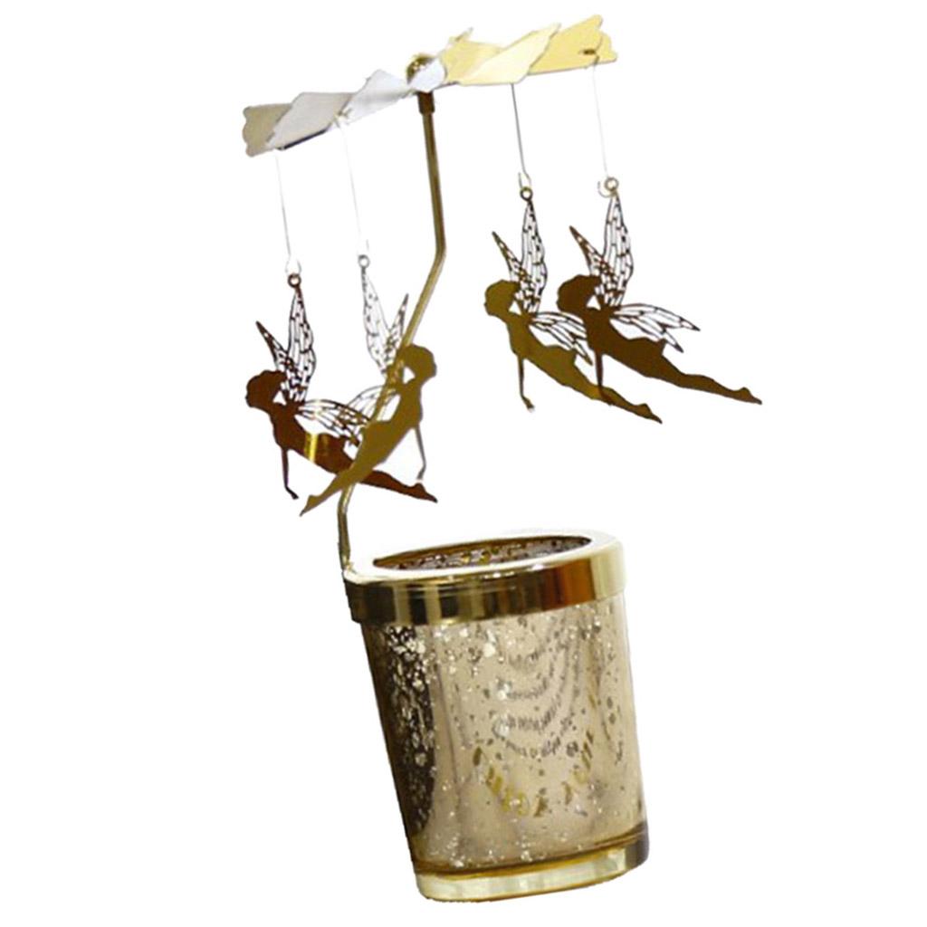 Romantic Candle Holder Stand Spining Tealight Candlestick Elf