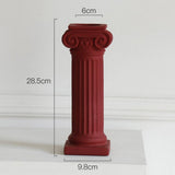 Maxbell Roman Column Aroma Candlestick Candle Holder Stand 4 color 2 size Dark Red L