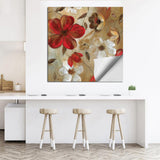 Max Self-adhesive Abstract Plant Flower Decorative Wall Sticker for Home Decor E
