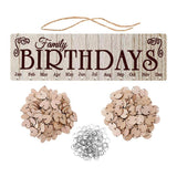 Maxbell Wood Calendar Board Home Wall Decor Ornament Birthday Anniversary Reminder C