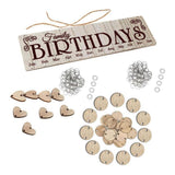 Maxbell Wood Calendar Board Home Wall Decor Ornament Birthday Anniversary Reminder C