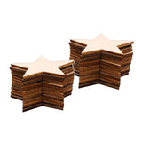 Maxbell 25 Pcs Star Shape Wood Piece Art Craft Bauble DIY Christmas Home Wall Decor