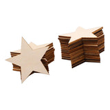 Maxbell 25 Pcs Star Shape Wood Piece Art Craft Bauble DIY Christmas Home Wall Decor
