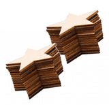 Maxbell 25 Pcs Star Shape Wood Piece Art Craft Bauble DIY Christmas Home Wall Decor