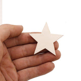 Maxbell 25 Pcs Star Shape Wood Piece Art Craft Bauble DIY Christmas Home Wall Decor