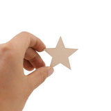 Maxbell 25 Pcs Star Shape Wood Piece Art Craft Bauble DIY Christmas Home Wall Decor