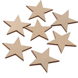 Maxbell 25 Pcs Star Shape Wood Piece Art Craft Bauble DIY Christmas Home Wall Decor