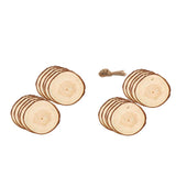 Maxbell 10 Pcs Round Wood Piece Slices Bauble Wooden Cup Mat Wall Decor without rope