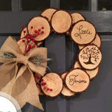 Maxbell 10 Pcs Round Wood Piece Slices Bauble Wooden Cup Mat Wall Decor without rope