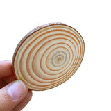 Maxbell 10 Pcs Round Wood Piece Slices Bauble Wooden Cup Mat Wall Decor without rope