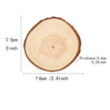 Maxbell 10 Pcs Round Wood Piece Slices Bauble Wooden Cup Mat Wall Decor without rope