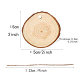 Maxbell 10 Pcs Round Wood Piece Slices Bauble Wooden Cup Mat Wall Decor with rope