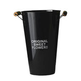 Maxbell Iron Craft Flower Bucket Chic Flowerpot Vase Office Cafe Shop Decor Black