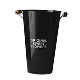 Maxbell Iron Craft Flower Bucket Chic Flowerpot Vase Office Cafe Shop Decor Black
