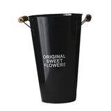Maxbell Iron Craft Flower Bucket Chic Flowerpot Vase Office Cafe Shop Decor Black