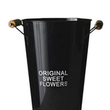 Maxbell Iron Craft Flower Bucket Chic Flowerpot Vase Office Cafe Shop Decor Black