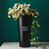 Maxbell Iron Craft Flower Bucket Chic Flowerpot Vase Office Cafe Shop Decor Black