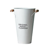 Maxbell Iron Craft Flower Bucket Chic Flowerpot Vase Office Cafe Shop Decor White