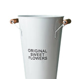 Maxbell Iron Craft Flower Bucket Chic Flowerpot Vase Office Cafe Shop Decor White
