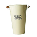 Maxbell Iron Craft Flower Bucket Chic Flowerpot Vase Office Cafe Shop Decor Beige