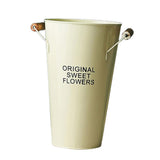 Maxbell Iron Craft Flower Bucket Chic Flowerpot Vase Office Cafe Shop Decor Beige