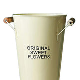 Maxbell Iron Craft Flower Bucket Chic Flowerpot Vase Office Cafe Shop Decor Beige