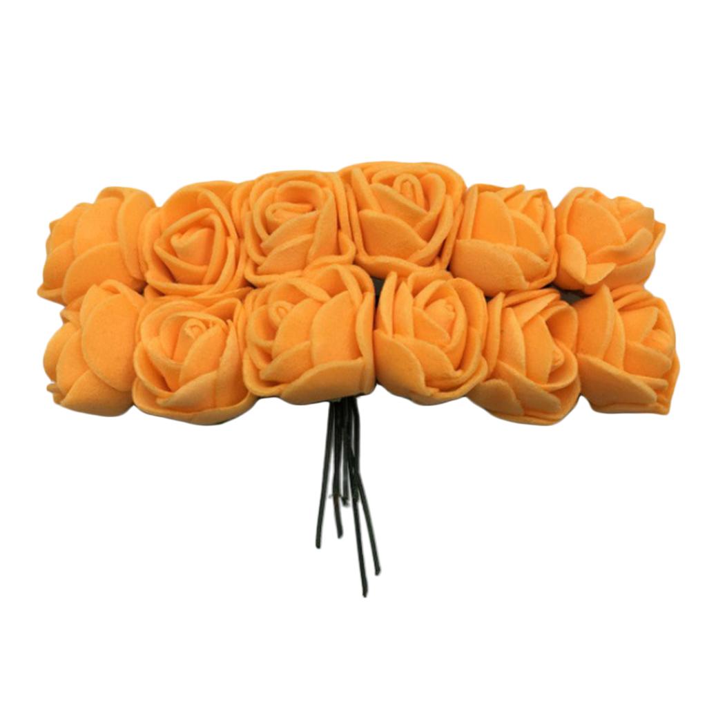 Handmade Simulation Rose Flowers DIY Wedding Venue Arrange Home Decor Orange