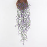 Maxbell 5 Heads Plastic Flowers and Plants Wall Hanging Garland 125cm  Purple
