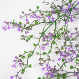Maxbell 5 Heads Plastic Flowers and Plants Wall Hanging Garland 125cm  Purple