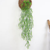 Maxbell Artificial Wall Hanging Plant Plastic Pine Flower Vine Green Style01