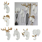 Maxbell Wall Hanger Hook Decorative Animal Head Coat Jacket Hat Key Hook Deer