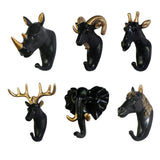 Maxbell Nordic Style Resin Animal Head Decorative Hook for Home Decor Deer