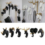 Maxbell Nordic Style Resin Animal Head Decorative Hook for Home Decor Deer